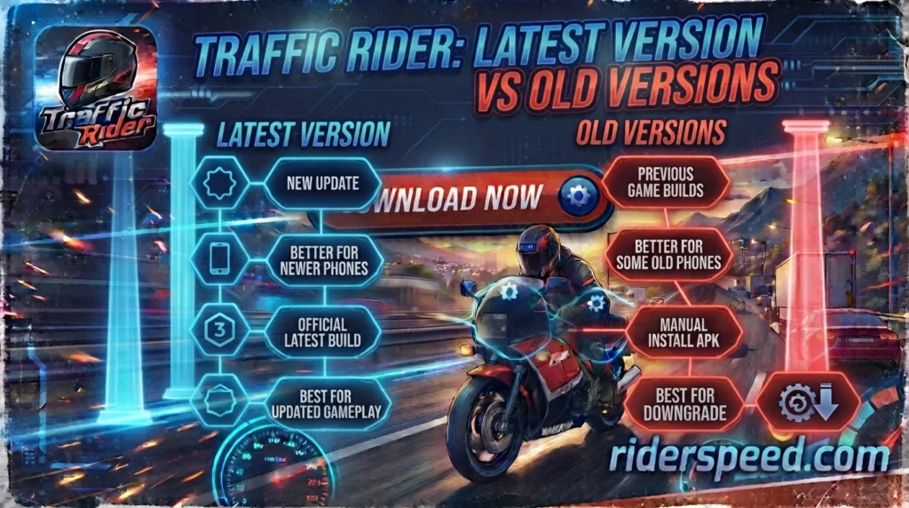 latest vs old traffic rider versions