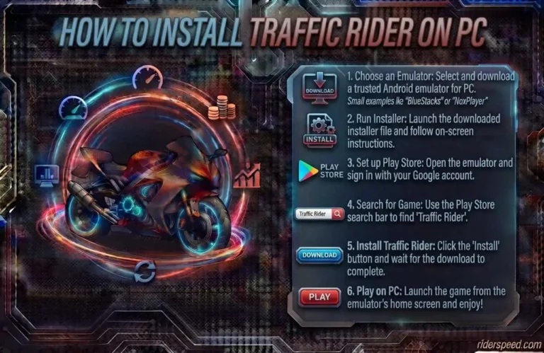 how to install traffic rider for PC